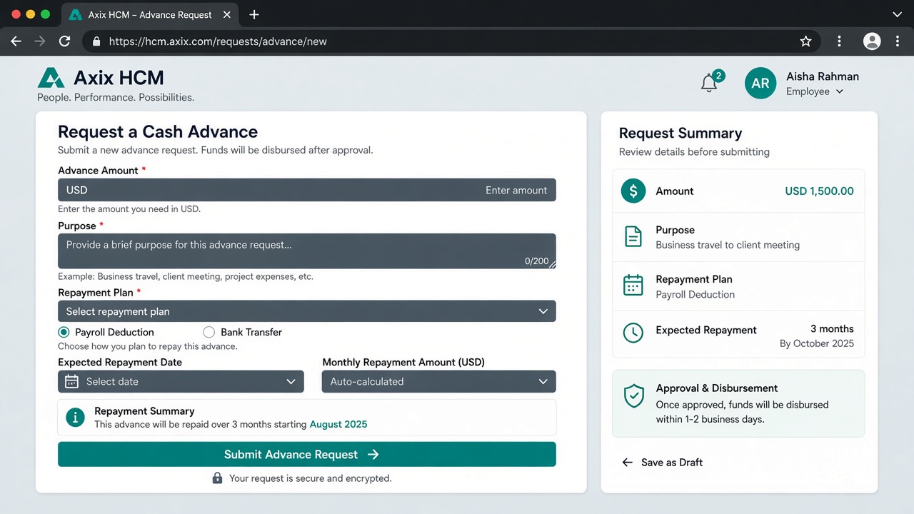 Expense Claims & Advances evaluation checklist