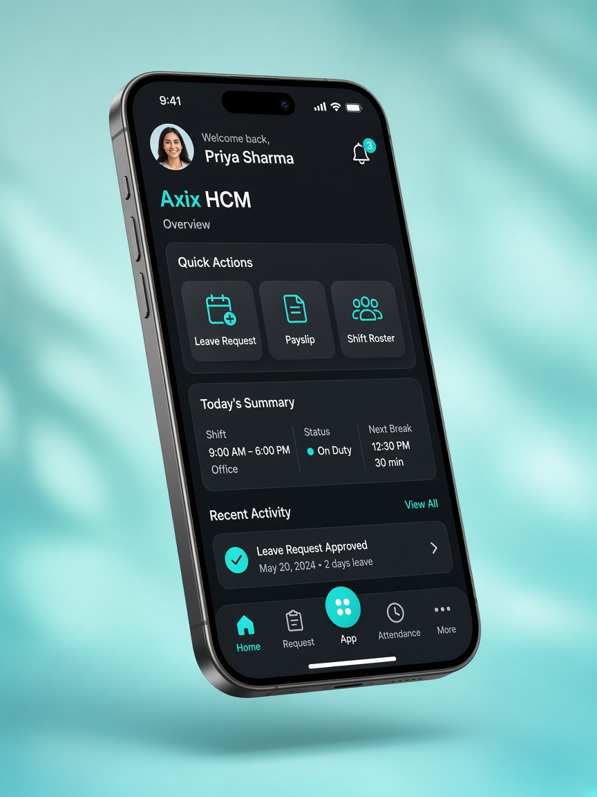 Axix HCM mobile app hero