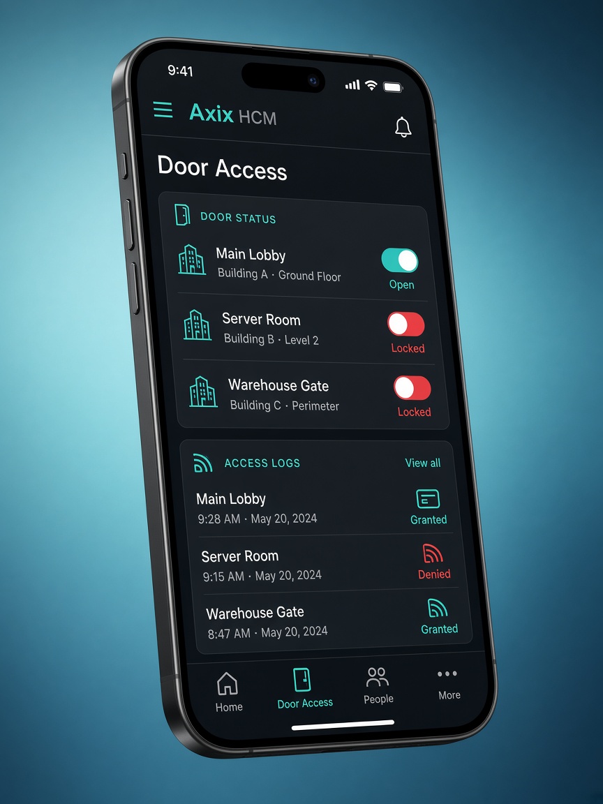 Axix HCM mobile alongside Door Access