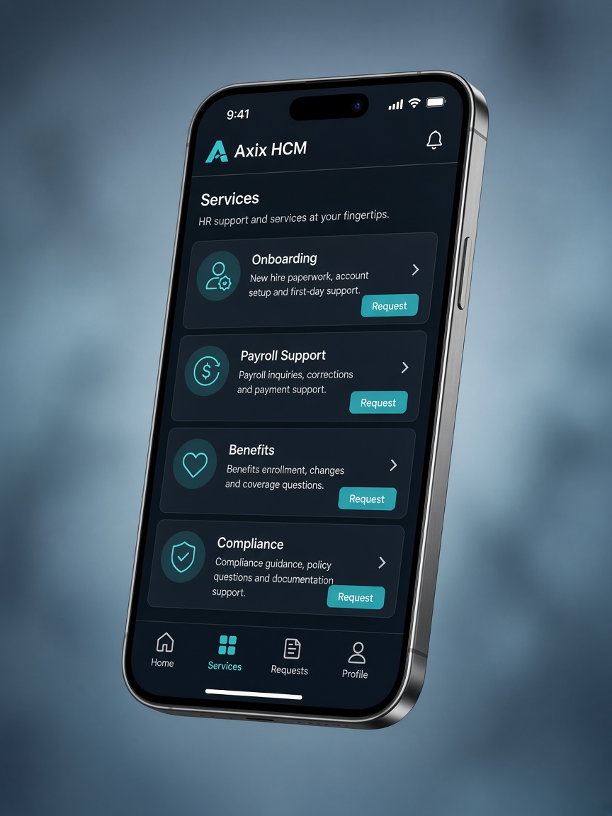 Axix HCM services on mobile